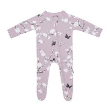 Kyte Baby Zippered Footie - Cherry Blossom