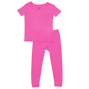 KYTE BABY Short Sleeve with Pants Pajamas in Raspberry