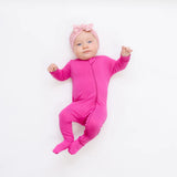 KYTE BABY Zippered Footie in Raspberry