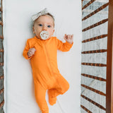 KYTE BABY Zippered Footie in Tangerine