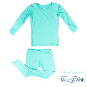 Bamboo LoveLuxe Toddler Pj Set in Spearmint Sky